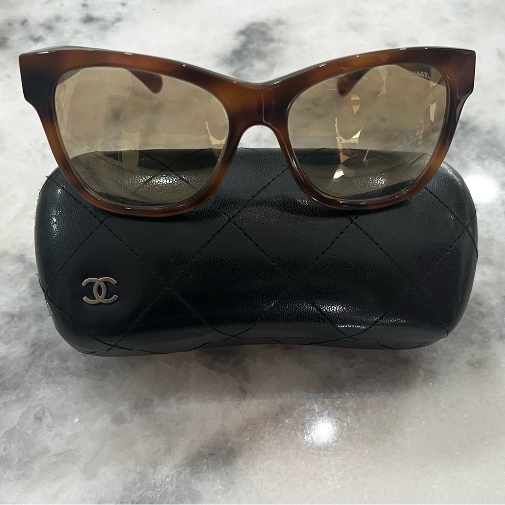 Chanel Brown Sunglasses with Black Case